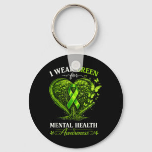 Wear Green Mental Health Ribbon Mental Health Key Ring