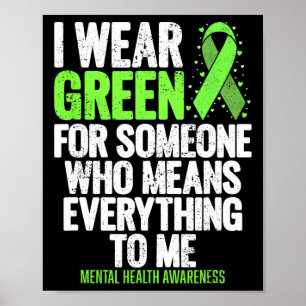 Wear Green Ribbon Fight The Stigma Mental Health A Poster