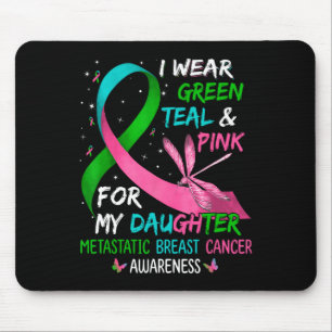 Wear Green Teal Pink For My Daughter Metastatis Br Mouse Pad