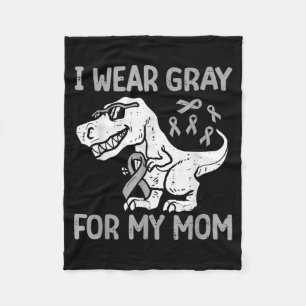 Wear Grey For Mum Dinosaur Brain Cancer Awareness Fleece Blanket