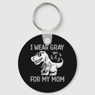 Wear Grey For Mum Dinosaur Brain Cancer Awareness Key Ring