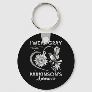 Wear Grey For Parkinsons Awareness Hummingbird Key Ring