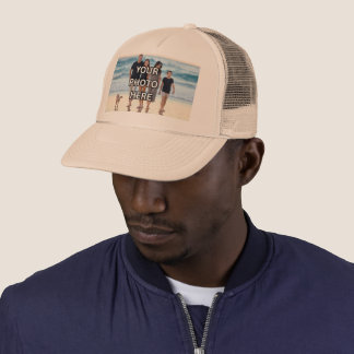 🟤WEAR! Hat - Khaki Custom Family Photo Trucker Ha