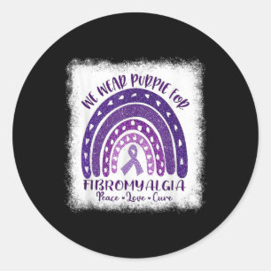 Wear In May Purple Fibromyalgia Awareness Gnome Fo Classic Round Sticker