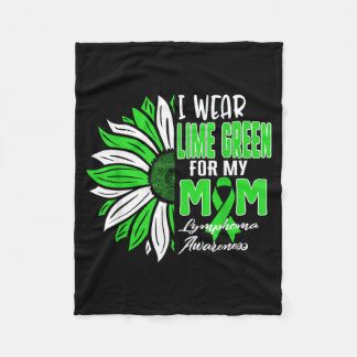 Wear Lime Green For Mum Lymphoma Awareness Ribbon Fleece Blanket