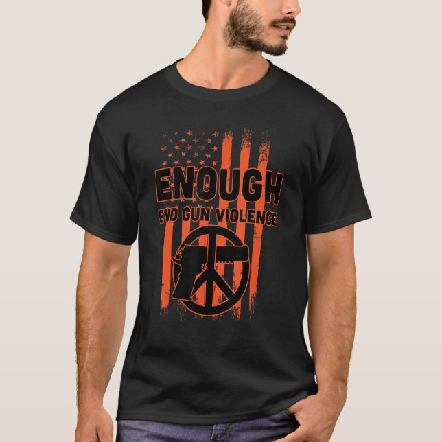 Wear Orange End Gun Violence Awareness Day Us Flag T-Shirt (Front)