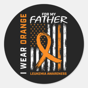 Wear Orange Father Dad Leukaemia Awareness America Classic Round Sticker