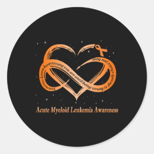 Wear Orange For Acute Myeloid Leukaemia Warrior Classic Round Sticker