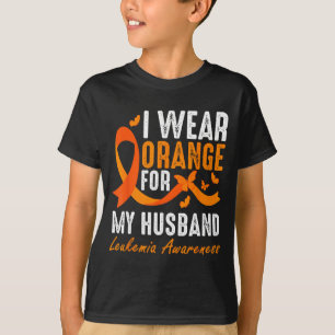 Wear orange for husband leukaemia awareness suppor T-Shirt
