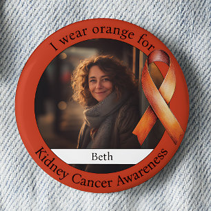 Wear Orange for Kidney Cancer Awareness Photo 6 Cm Round Badge