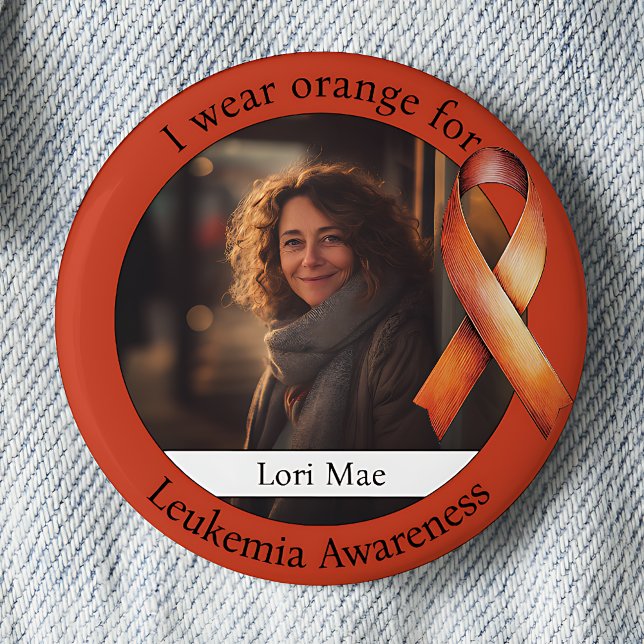 Wear Orange for Leukemia Awareness Photo 6 Cm Round Badge (Creator Uploaded)