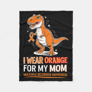 Wear orange for mum ms awareness t-rex support fleece blanket