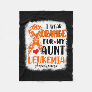 Wear Orange For My Aunt Leukaemia Awareness Month  Fleece Blanket