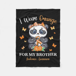 Wear Orange For My Brother Leukaemia Awareness Pan Fleece Blanket