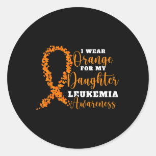 Wear Orange For My Daughter. Orange Leukaemia Awar Classic Round Sticker