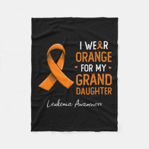 Wear Orange For My Granddaughter Leukaemia Awarene Fleece Blanket