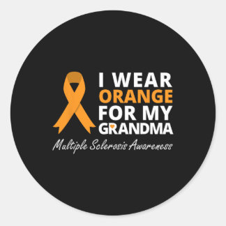 Wear Orange For My Grandma Ms Awareness Ribbon Classic Round Sticker