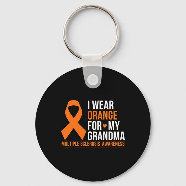 Wear Orange For My Grandma Multiple Sclerosis Ms A Key Ring (Front)