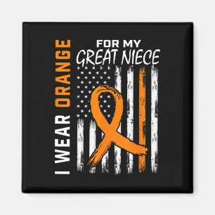 Wear Orange For My Great Niece Leukaemia Awareness Magnet