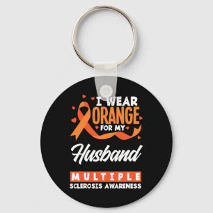 Wear Orange For My Husband Multiple Sclerosis Awar Key Ring