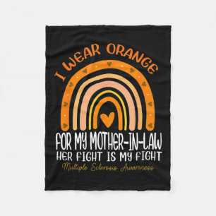 Wear Orange For My Mother-in-law Multiple Sclerosi Fleece Blanket