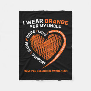 Wear Orange For My Uncle Ms Multiple Sclerosis Awa Fleece Blanket