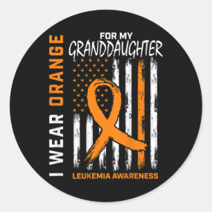 Wear Orange Granddaughter Leukaemia Awareness Amer Classic Round Sticker