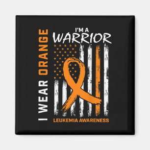 Wear Orange I'm A Warrior Leukaemia Awareness Amer Magnet