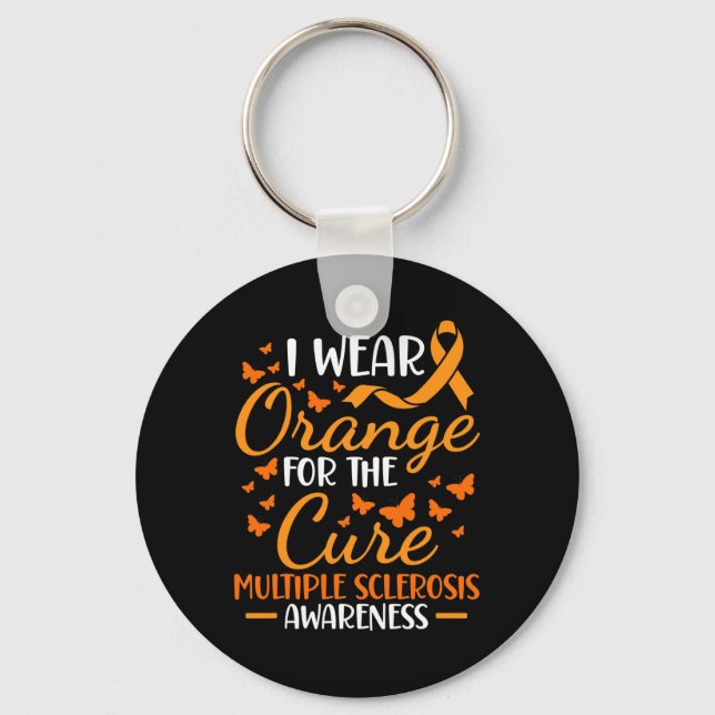 Wear Orange - Multiple Sclerosis Awareness Orange  Key Ring (Front)