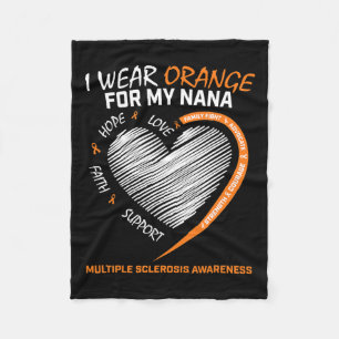 Wear Orange Nana Multiple Sclerosis Products Ms Aw Fleece Blanket