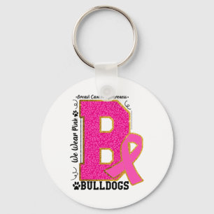 Wear Pink Bulldogs Breast Cancer Awareness Bulldog Key Ring