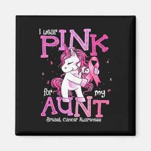 Wear Pink For My Aunt Shirt Breast Cancer Awarenes Magnet