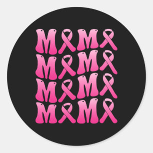 Wear Pink For My Mama Breast Cancer Support Squad Classic Round Sticker