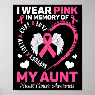 Wear Pink In Memory Of My Aunt Breast Cancer Aware Poster