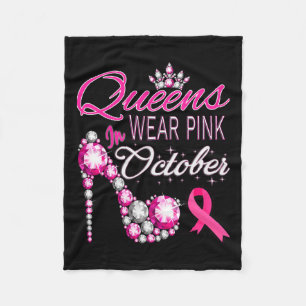 Wear Pink In October Breast Cancer Awareness Women Fleece Blanket
