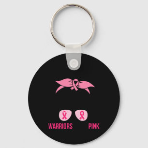 Wear Pink Messy Bun Mum Breast Cancer Awareness  Key Ring