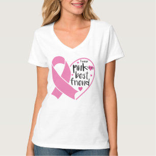Wear Pink Ribbon Warrior Friend Breast Cancer T-Shirt