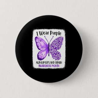 Wear purple alzheimer's and brain awareness month 6 cm round badge