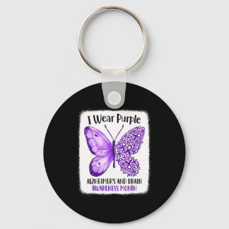 Wear purple alzheimer's and brain awareness month key ring