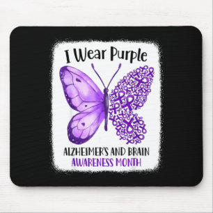 Wear purple alzheimer's and brain awareness month mouse pad