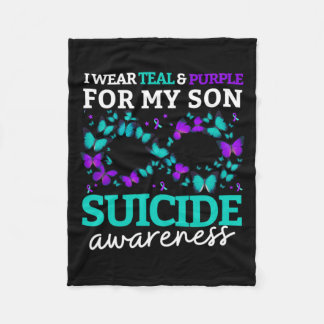 Wear Purple And Teal For Son Prevention 2025 Fleece Blanket