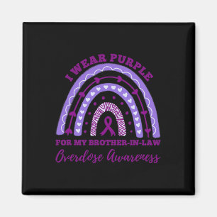 Wear Purple Brother In Law Overdose Awareness Rain Magnet