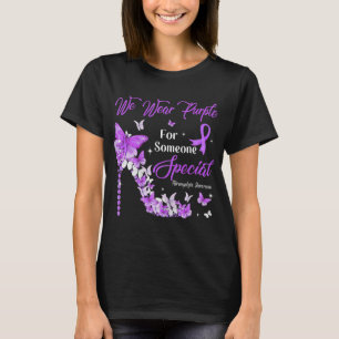 Wear Purple Butterflies Fibromyalgia Awareness  T-Shirt