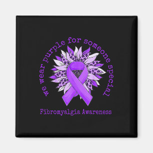 Wear Purple Fibromyalgia Awareness Sunflower Leopa Magnet