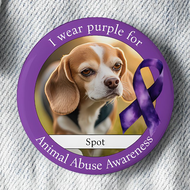 Wear Purple for Animal Abuse Awareness Photo 6 Cm Round Badge (Creator Uploaded)