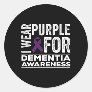 Wear Purple For Dementia Awareness Alzheimerheimer Classic Round Sticker