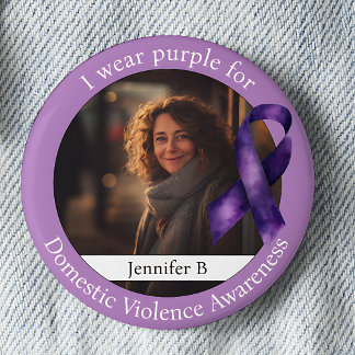 Wear Purple for Domestic Violence Awareness 6 Cm Round Badge
