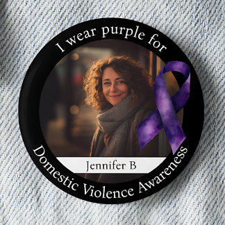 Wear Purple for Domestic Violence Awareness 6 Cm Round Badge