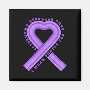 Wear Purple For Drug Overdose Awareness Ribbon Ret Magnet