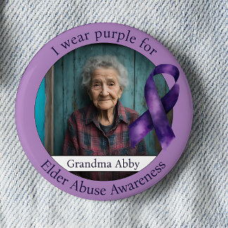 Wear Purple for Elder Abuse Awareness Photo 6 Cm Round Badge